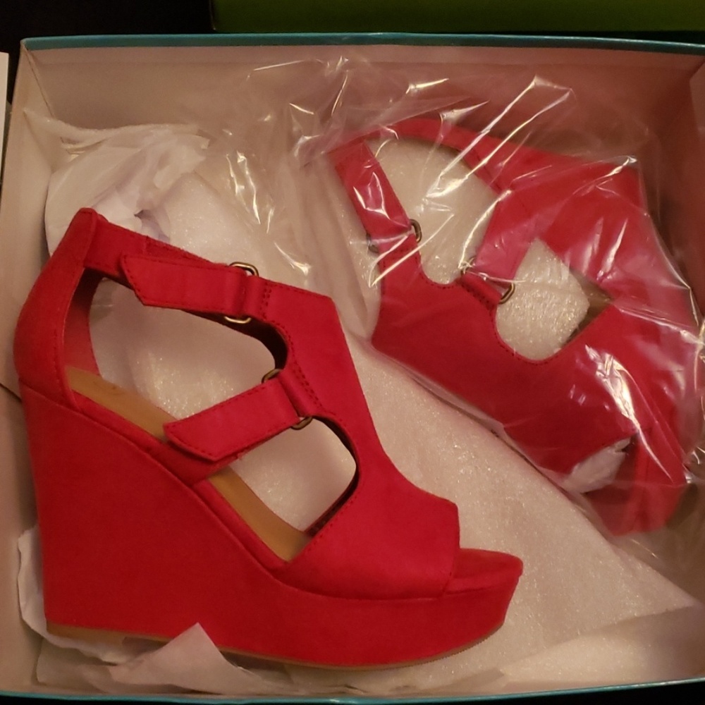 Red Wedge Shoes